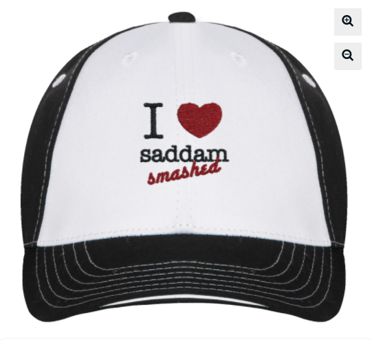 trucker hat- ‘I love saddam smashed’