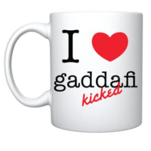 Mug- 'I love gaddafi kicked'
